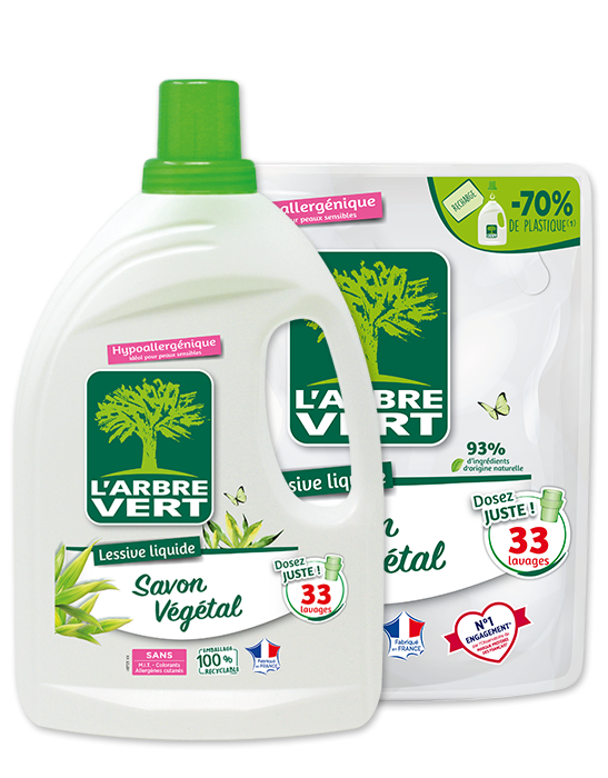 Lessive liquide et sa recharge savon végétal L